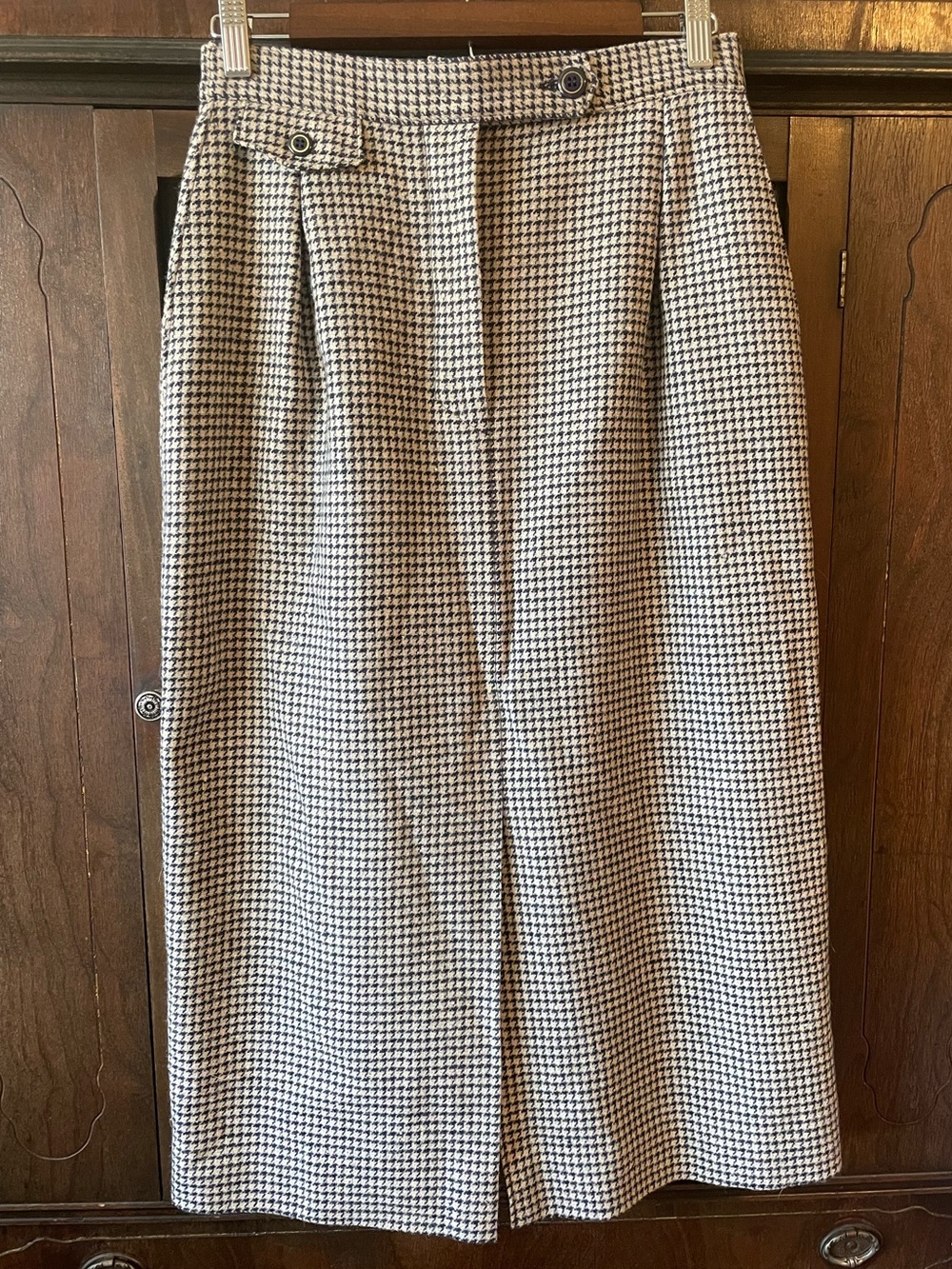 Houndstooth Vintage 100% Wool Miss Pendleton Skirt